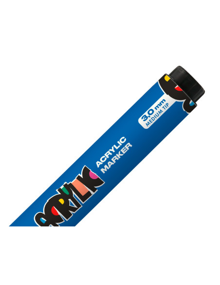 Rotulador liderpapel acrylic base agua todo tipo de superficie punta redonda 3 mm azul