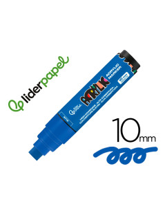 Rotulador liderpapel acrylic base agua todo tipo de superficie punta rectangular 10 mm azul