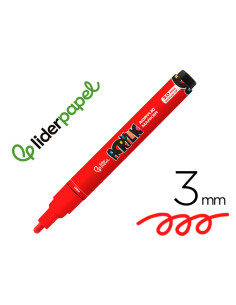 Rotulador liderpapel acrylic base agua todo tipo de superficie punta redonda 3 mm rojo