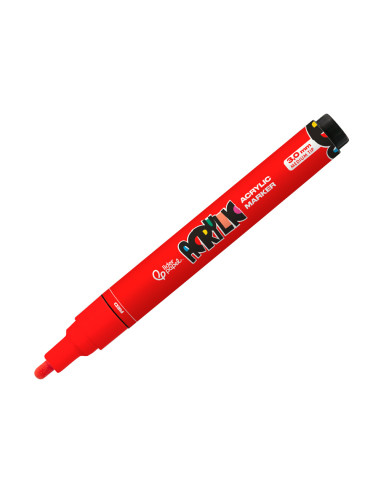 Rotulador liderpapel acrylic base agua todo tipo de superficie punta redonda 3 mm rojo