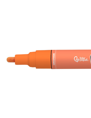 Rotulador liderpapel acrylic base agua todo tipo de superficie punta redonda 3 mm naranja