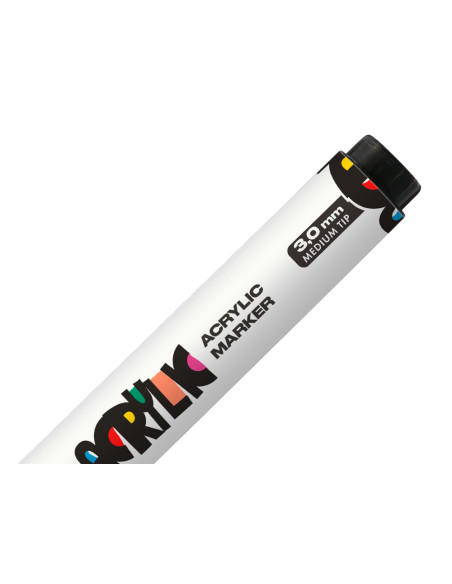 Rotulador liderpapel acrylic base agua todo tipo de superficie punta redonda 3 mm blanco