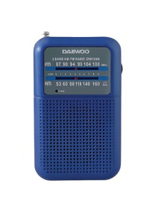 Radio Portátil Daewoo DW1008/ a Pilas/ Azul