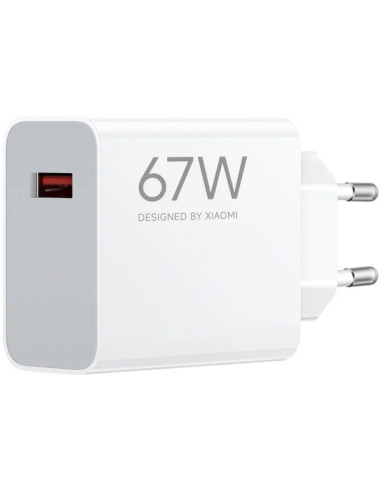 Xiaomi HyperCharge Cargador de Pared 67W QC3.0 - USB-A - Carga Rapida - Color Blanco