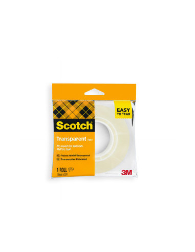 Cinta adhesiva scotch 508 transparente 33x19 mm facil de cortar encelofada individual