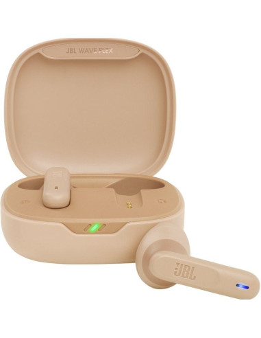 Auriculares Bluetooth JBL Wave Flex con estuche de carga/ Autonomía 8h/ Beige