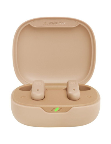 Auriculares Bluetooth JBL Wave Flex con estuche de carga/ Autonomía 8h/ Beige