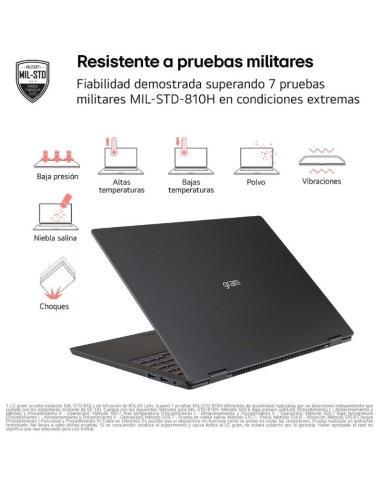 Portátil LG Gram 14ZD90T-G.AX78B Intel Core Ultra 7-255H/ 16GB/ 1TB SSD/ 14"/ Sin Sistema Operativo