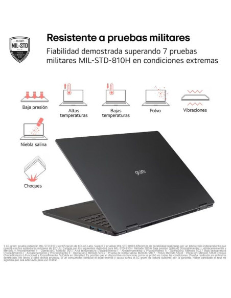 Portátil LG Gram 14ZD90T-G.AX78B Intel Core Ultra 7-255H/ 16GB/ 1TB SSD/ 14"/ Sin Sistema Operativo