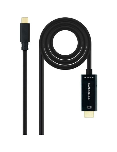Cable Conversor Nanocable 10.15.5105/ USB Tipo-C Macho - HDMI Macho/ 5m/ Negro