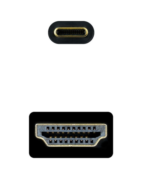 Cable Conversor Nanocable 10.15.5105/ USB Tipo-C Macho - HDMI Macho/ 5m/ Negro