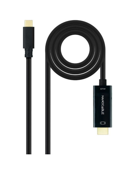 Cable Conversor Nanocable 10.15.5135/ USB Tipo-C Macho - HDMI Macho/ 5m/ Negro