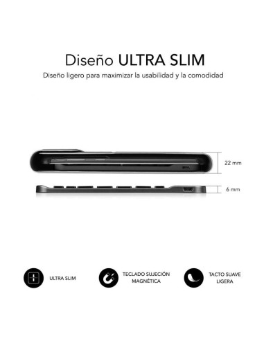 Funda con Teclado Subblim Keytab Pro Bluetooth para Lenovo Tab M11 de 11"/ Negra