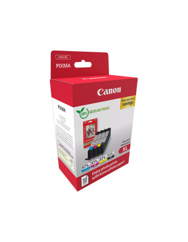 Ink-jet canon cli-571xl pixma mg6852/ts6050/ts8050 multipack de 4 unidades negro/amarillo/cian/magenta