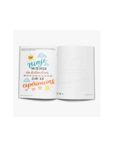 Cuaderno rubio lettering caligrafia creativa viajando por el mundo