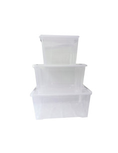 Caja de almacenaje archivo 2000 polipropileno apilable y encajable con tapa 10 litros transparente 280x400x130 mm