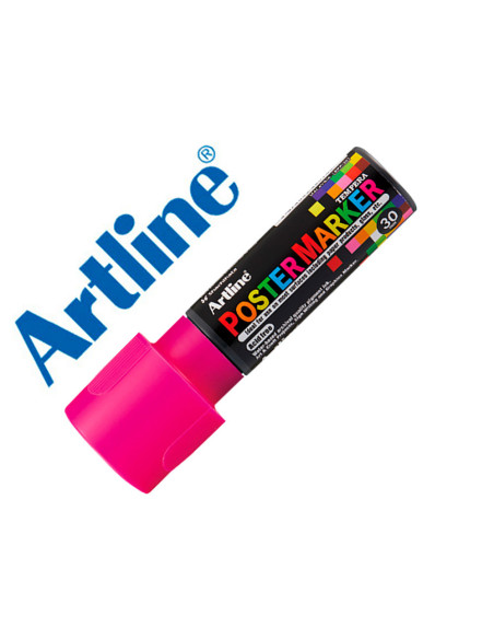 Rotulador artline poster marker epp-30 punta rectangular 30 mm color rosa fluor