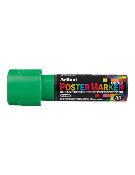 Rotulador artline poster marker epp-30 punta rectangular 30 mm color verde fluor