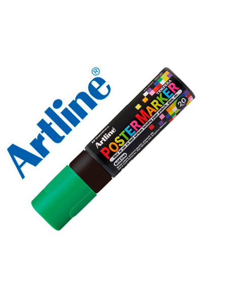 Rotulador artline poster marker epp-20 punta rectangular 20 mm color verde fluor