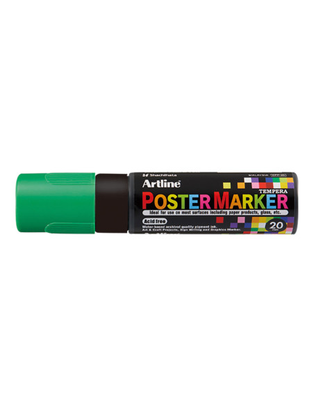 Rotulador artline poster marker epp-20 punta rectangular 20 mm color verde fluor