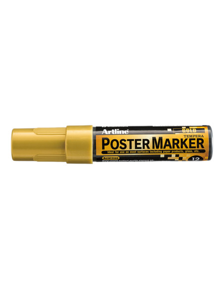 Rotulador artline poster marker epp-12 punta rectangular 12 mm color oro