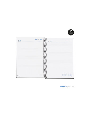 Agenda espiral escolar miquelrius basic din a5 dia pagina 25-26 tapa carton forrado azul marino