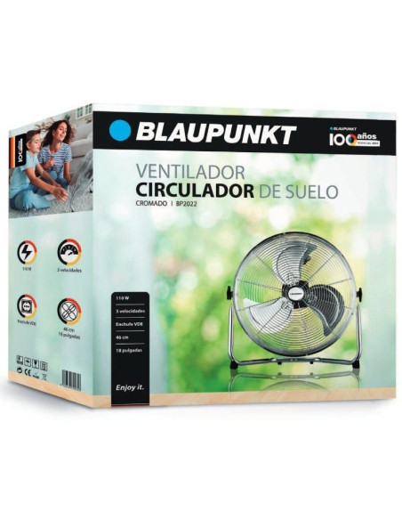 Ventilador de Suelo Blaupunkt Industrial BP2022/ 110W/ 3 Aspas 46cm/ 3 velocidades