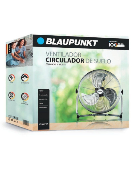 Ventilador de Suelo Blaupunkt Industrial BP2023/ 130W/ Aspas 50cm/ 3 velocidades