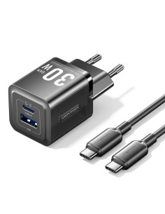 Vention Cargador de Pared GaN USB-C 30W - Cable USB-C 1m - Color Negro