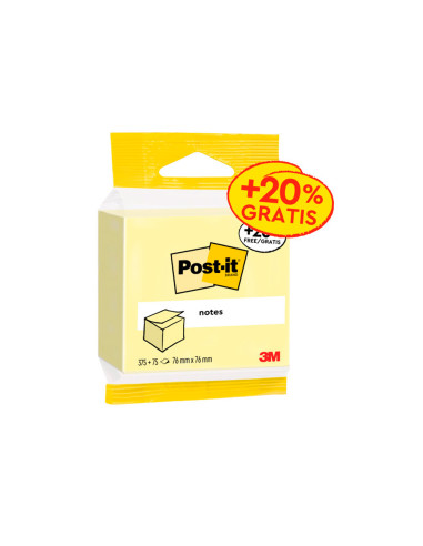 Bloc de notas adhesivas quita y pon post-it cubo 76x76 mm expositor suelo de 96 unidades surtidas 400x400x900 mm