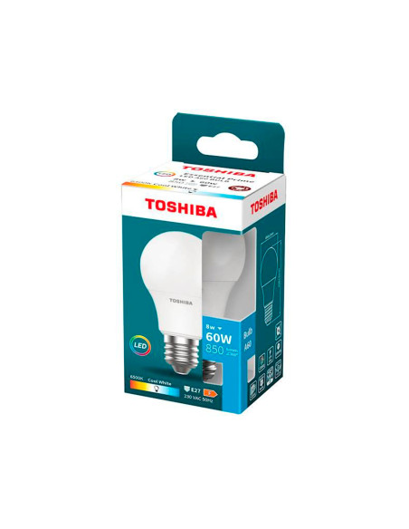 Bombilla led toshiba essential a60 e27 8w luz fria 6500k