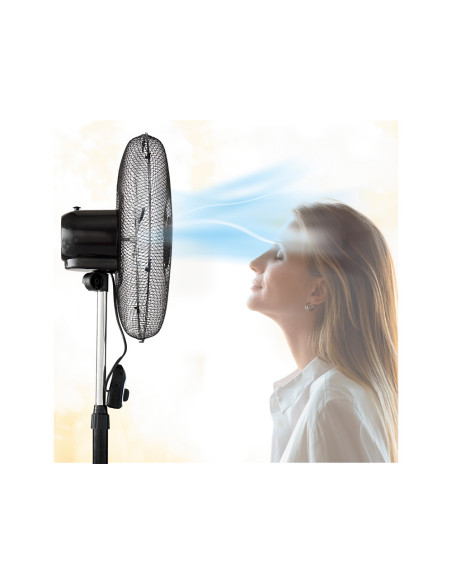 Ventilador de pie avant 3 velocidades cabezal reclinable oscilante 120 diametro 450 mm color negro