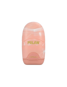 Sacapuntas milan capsule lava plastico 1 uso con goma 2