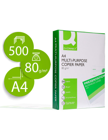 Papel fotocopiadora q-connect economy din a4 80 gramos paquete de 500 hojas