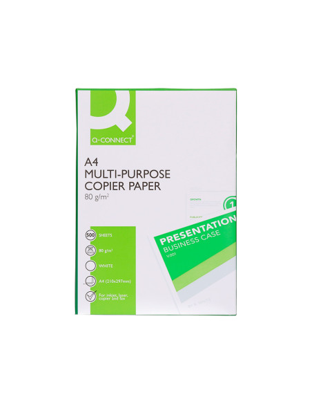 Papel fotocopiadora q-connect economy din a4 80 gramos paquete de 500 hojas