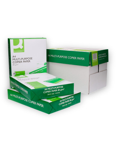 Papel fotocopiadora q-connect economy din a4 80 gramos paquete de 500 hojas