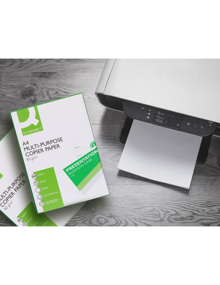 Papel fotocopiadora q-connect economy din a4 80 gramos paquete de 500 hojas