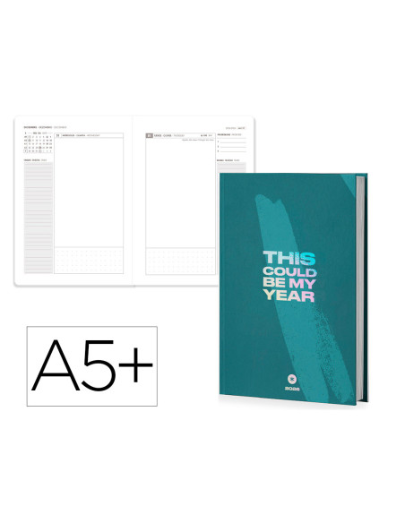 Agenda encuadernada antartik a5+ 2026 dia pagina simil piel papel 80 gr