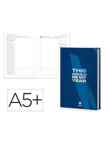 Agenda encuadernada antartik a5+ 2026 dia pagina simil piel papel 80 gr
