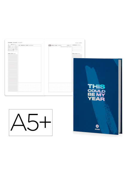 Agenda encuadernada antartik a5+ 2026 dia pagina simil piel papel 80 gr
