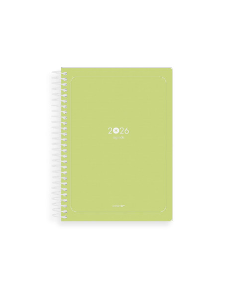 Agenda espiral antartik a5+ 2026 dia pagina basic papel 80 gr
