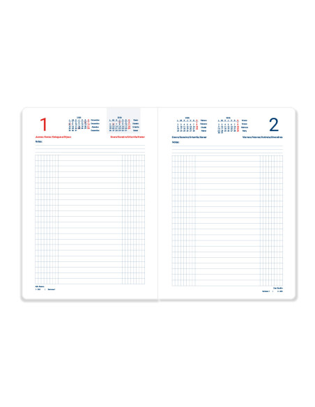 Dietario liderpapel 2026 octavo 120x165 mm dia pagina color azul papel 70 gr