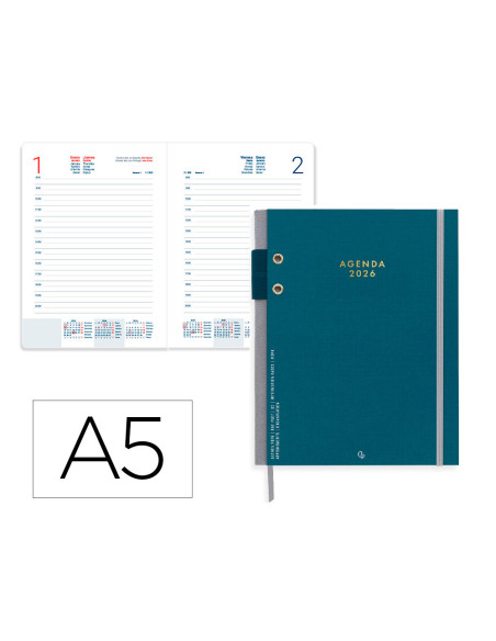 Agenda encuadernada liderpapel paxos a5 2026 dia pagina design 1 papel 70 gr
