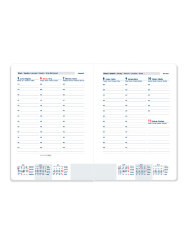 Agenda encuadernada liderpapel creta 80x150 mm 2026 semana vista negro papel 70 gr