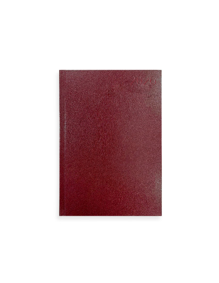 Agenda encuadernada liderpapel corfu a6 2026 dia pagina rojo papel 60 gr