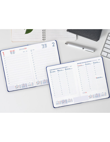 Agenda encuadernada liderpapel corfu a6 2026 dia pagina rojo papel 60 gr