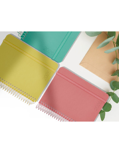 Agenda espiral liderpapel neon a5 2026 dia pagina design 1 papel 70 gr