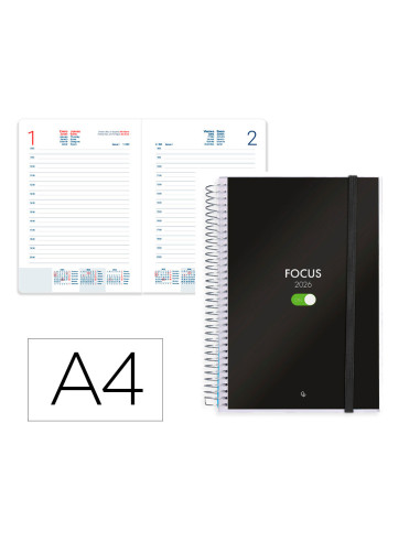 Agenda espiral liderpapel tinos a4 2026 dia pagina design 1 papel 70 gr