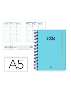 Agenda espiral liderpapel classic a5 2026 semana vista design 1 papel 70 gr