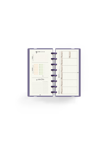 Planificador carchivo ingeniox my week check list my week semanal malva 105x210 mm